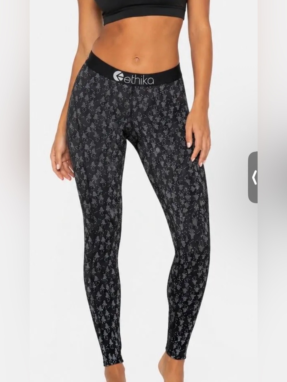 NWT Ethika Subzero Performance Leggings XS Black Graphic Dot Full Tights